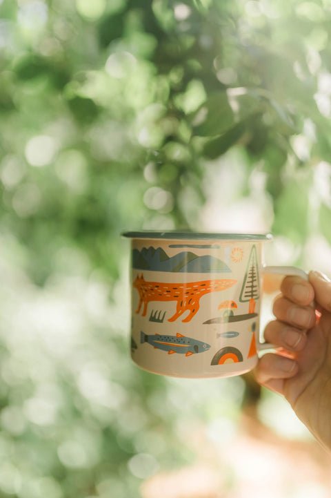 Mountain Stream Enamel Mug 16oz