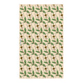 North Carolina tea towel with repeating pattern of white dogwood flowers and green leaves throughout