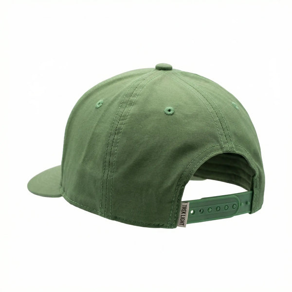 Back view of green Party Animal Kids Hat with adjustable strap, perfect for sunny days and big adventures for babies, toddlers, and youth.
