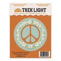 Trek Light Peace Sticker with floral design, UV and water-resistant, 2.9"x2.9" weatherproof vinyl, Made in the USA.