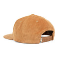 Back view of Trek Light's corduroy kids hat in tan with flat brim and snapback design.