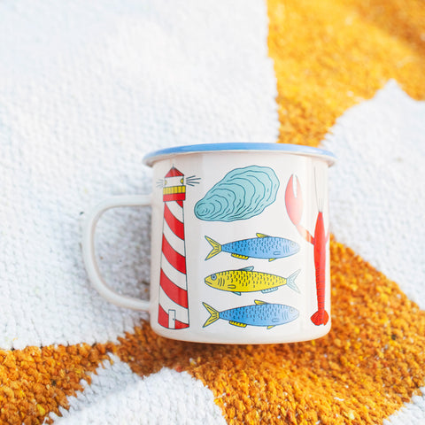 Salty Seas Enamel Mug 16oz