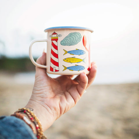 Salty Seas Enamel Mug 16oz