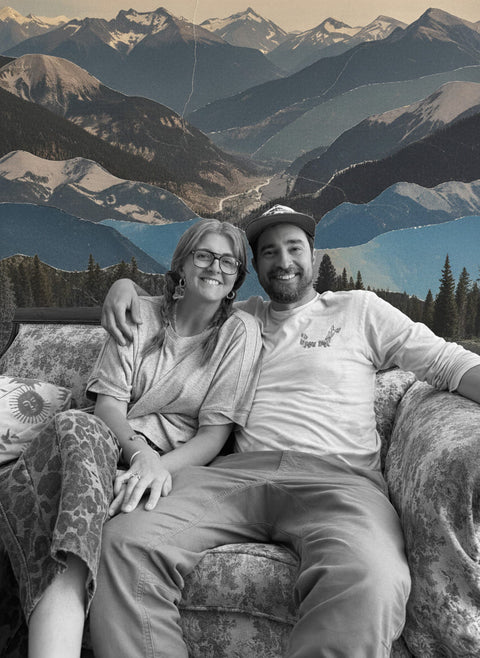 Seth & Heather from Trek Light sitting on a couch.