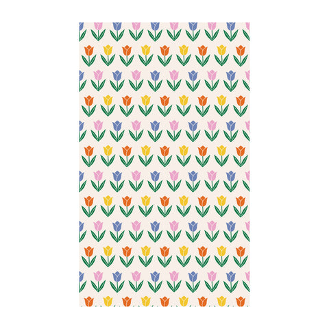 Spring Tulips Kitchen & Tea Towel with colorful tulip pattern, best kitchen towel for cleaning with eco-friendly materials.