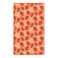 Strawberry Letter Kitchen Tea Towel featuring vibrant strawberries and floral pattern, perfect for kitchen decor and functionality.