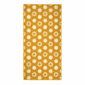 Sunny Wander & Travel Towel with sun pattern, sand-resistant and quick-dry, made from 100% recycled materials, eco-friendly design.