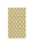 Black-eyed Susan floral back side of the Tennessee kitchen tea towel in yellow and green on cream microfiber