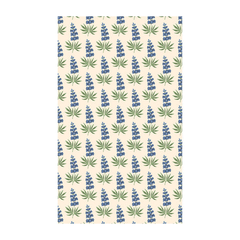 Texas Kitchen & Tea Towel with vibrant blue and green floral pattern, eco-friendly and super absorbent fabric, perfect for all kitchen needs.