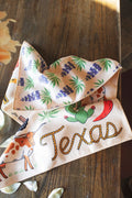 Texas Kitchen & Tea Towel featuring vibrant designs with Texas themes and eco-friendly fabric.