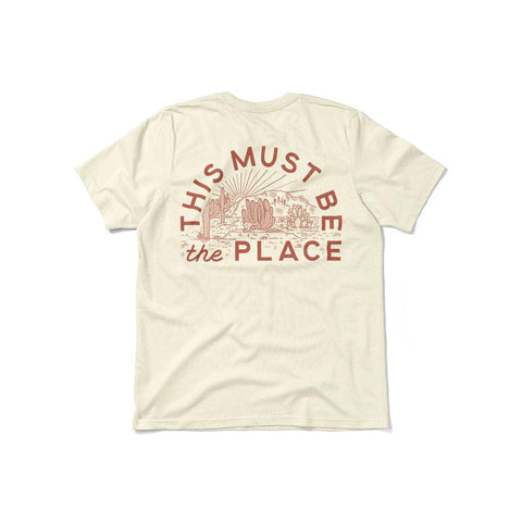 This Must Be The Place shirt with Trek Light design, handprinted in USA, 100% ring-spun cotton, evokes comfort and joy.