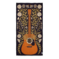 Travelin' Light Wander & Travel Towel with unique guitar and floral design, quick-dry, recycled, sand-resistant travel towel.