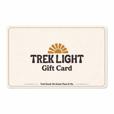 Trek Light gift card with logo and text on a white background