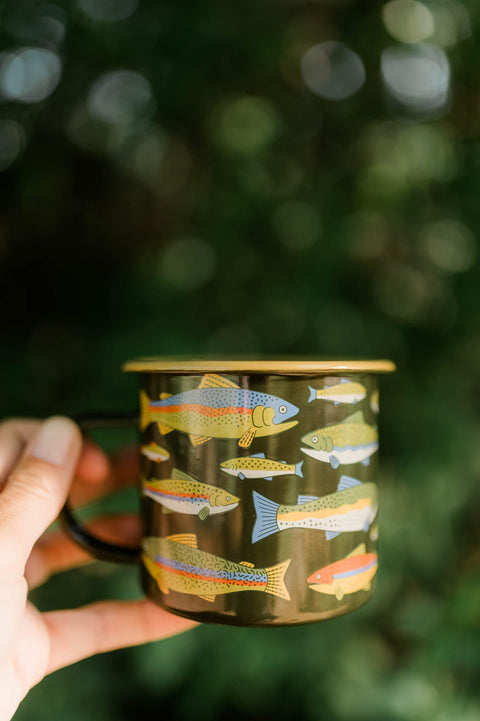 Trout Mug - Enamel 16oz Mug