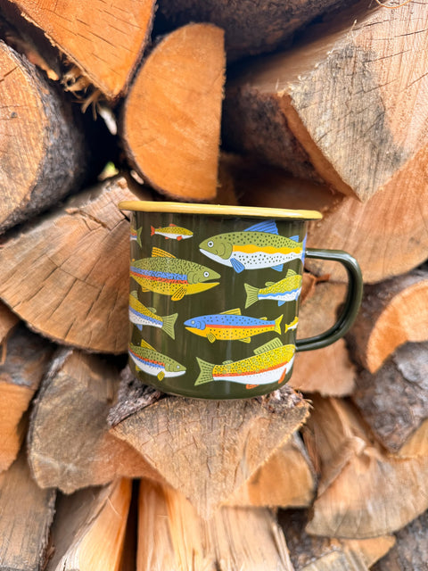 Trout Mug - Enamel 16oz Mug