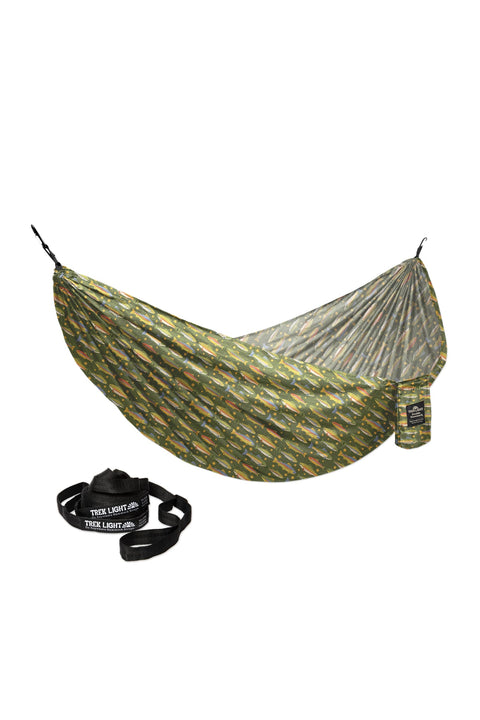 Double Hammock & Pro Hanging Straps (Trout Print)