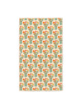 Cream kitchen tea towel with repeating pattern of wildflowers in mint mason jars