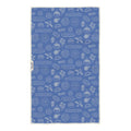 Wake & Bakery Kitchen Tea Towel with blue and white bread and pastry pattern design