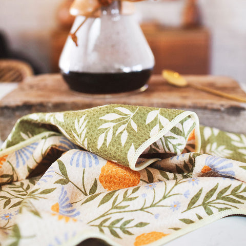 Wavy Flowers Kitchen & Tea Towel
