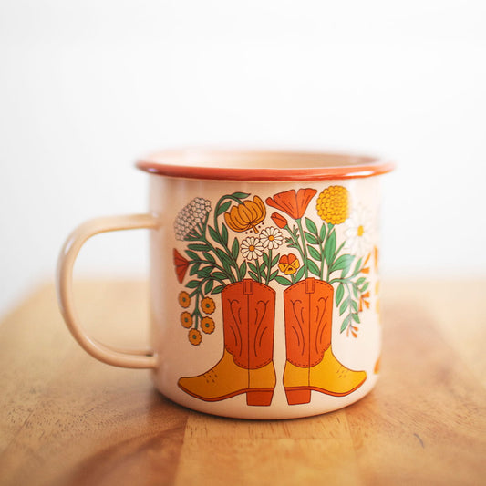 Western Bloom Enamel Mug 16oz