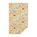 Wildflower Wonder kitchen and dish towel with vibrant floral design, made from 100% recycled materials, eco-friendly and super absorbent.