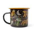 Woodland Friends Enamel Mug 16oz with fox, owl, and moon motifs, lightweight and durable. Trek Light adventure companion.