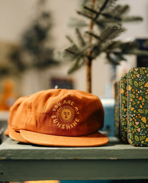 You Are My Sunshine Hat - Trek Light 5-Panel Snapback with Embroidered Design, Flat Brim, 100% Cotton Twill, Unisex, One Size