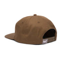 Brown Day Tripper Hat by Trek Light, 6-panel unisex snapback with flat brim, stylish vent holes, and adjustable fit. 100% cotton twill.