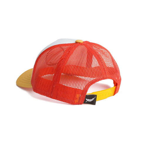 Earth Day Kids Hat by Trek Light, red mesh back with yellow strap, perfect for your little adventurer's eco-friendly outings.