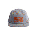 Happiest Camper Kids Hat with playful all-over print and Trek Light branding, perfect for young adventurers.
