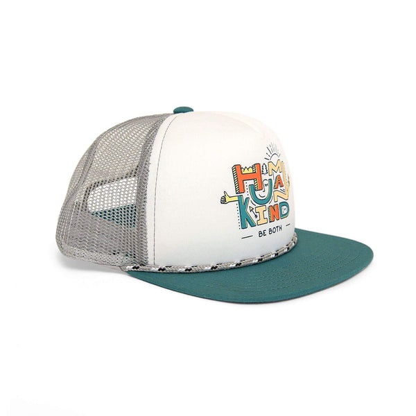 Trek Light Human Kind Kids Hat with colorful design and mesh back, perfect for adventurous youth.
