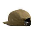 Olive green 5-panel camper hat, adjustable fit, by Trek Light. Perfect for outdoor adventures and self-reflection.